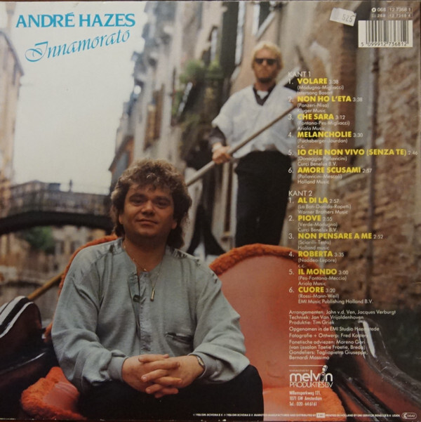 André Hazes - Innamorato 1986 LP, Album EMI, EMI 068 12 7368