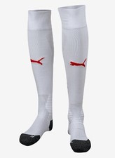 Puma Men Team LIGA 1 Pairs Socks White Red Knee Soccer Stocking Sock 70343811