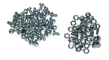 50x Approx Pairs M4 Slotted Cheesehead Bolts and Hexagonal Nuts.