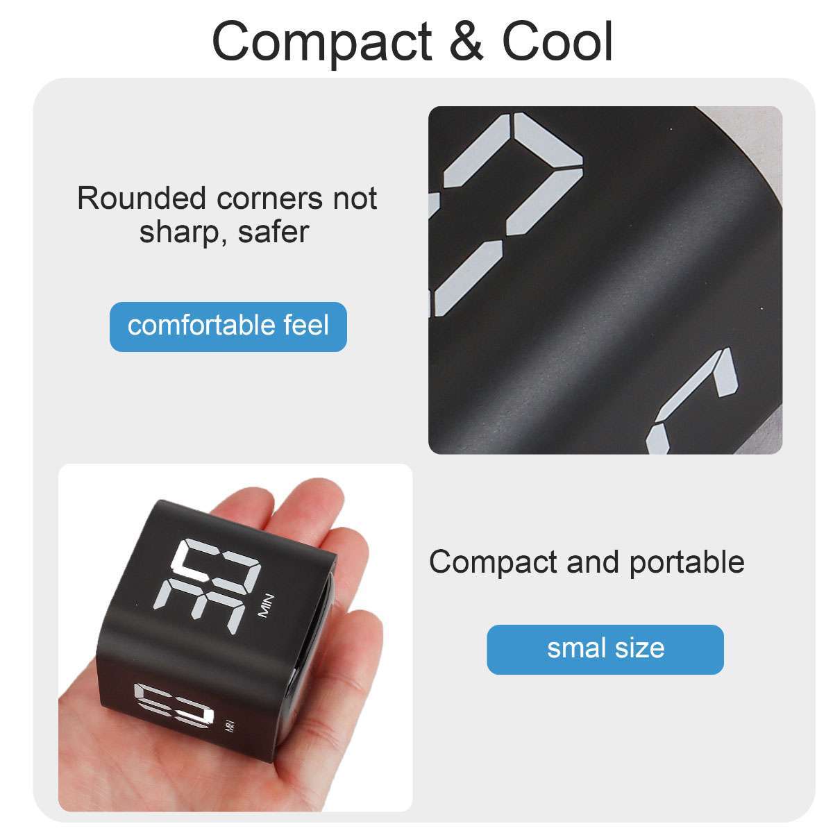 Cube Timer – Gravity Sensor Flip Timer For Exercise & Game Management, Digital