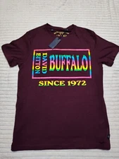 Buffalo David Bitton Shirt Mens Small  Rainbow Short Sleeve Cotton T Shirt NWT