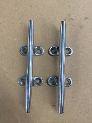 Lot of 2 Stainless Steel dock  Marine rope cleat / cheat 6'' 
