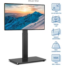 Universal Floor TV Stand with Swivel Mount& Shelves for 32-65" TVs