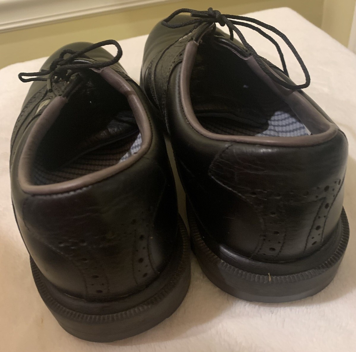 Footjoy Dryjoys Black Leather Opti-flex Golf Shoes 53435 Mens Size 9 M GUC (b10) FootJoy Black Golf Shoes for Men for sale | eBay main image 3