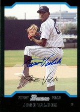 2004 Bowman JOSE VALDEZ Signed Card autograph RC ASTROS YANKEES