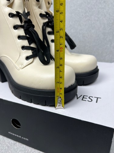 Y2k Nine West Platform Chunky Combat Boots Womens Lace Up 9.5 Gothic Punk - Picture 8 of 10