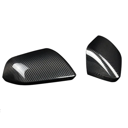 2PCS Real Carbon Fiber Door Side Mirror Cover Cap For 2015-2020 Ford Mustang - Picture 3 of 8