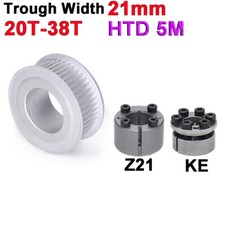 HTD 5M Timing Belt Pulley AF/Z21-Type 38T Bore 5-25mm For 21mm Wide Timing Belt