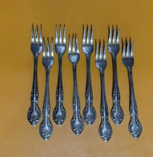 Stainless Japan Set of 8 Cocktail Seafood Forks Silverware Flatware