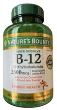 Nature's Bounty Vitamin Quick Dissolve B-12 2500 mcg 300 Quick Dissolve Tablets