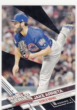 2017 Topps Series 1 Black Parallel #18 Jake Arrieta WS Cubs 01/66