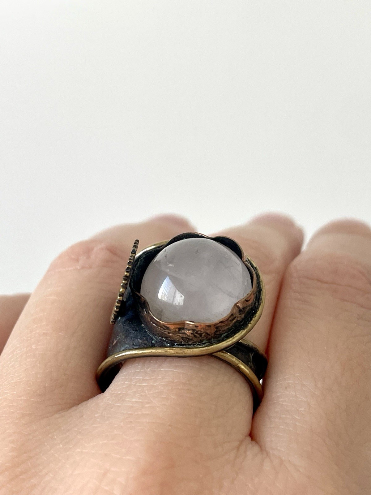 Brutalis Artisan Brass Statement Ring Adjustable … - image 3