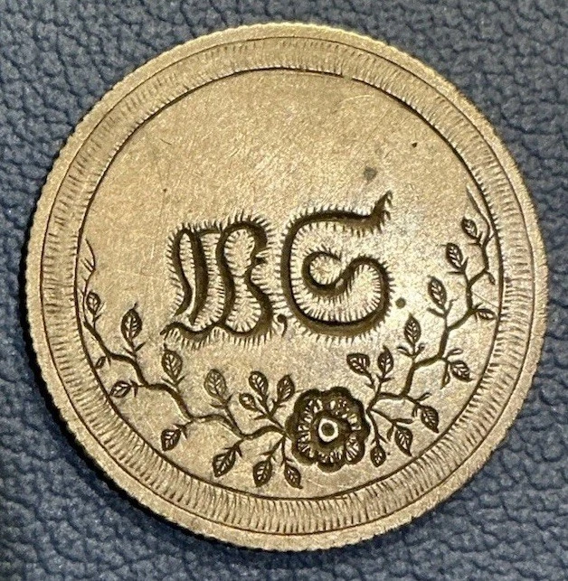 Hermoso grabado Liberty Quarter 1856 - ficha de amor - orugas/flor Foto 2 de 3