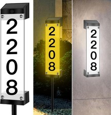 Solar House Numbers for Outside, Lighted Solar Address Sign Plaque Address Numbe