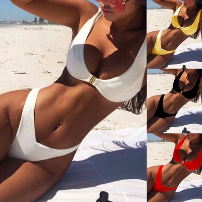 Confort pour femme Maillot Polyester Standard Sexy Solide Maillot de Bain String - Photo 1/4