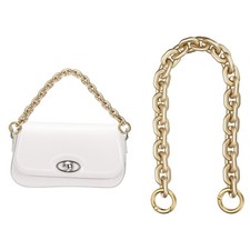 16" Acrylic Purse Chain Handbag Strap with Buckle, Gold, 0.7" Width