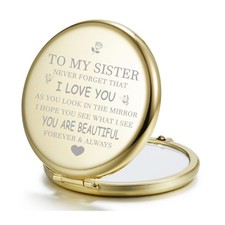 Engraved Heartfelt Sister Compact Pocket Mirror Gift for Milestones  Birthdays