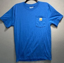 Carhartt T-Shirt Crewneck Pocket Men's Small Short Sleeve Relaxed Fit BLUE