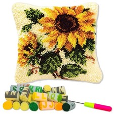 Latch Hook Kits for DIY Throw Pillow Cover,Needlework Cushion Cover Hand Craf...