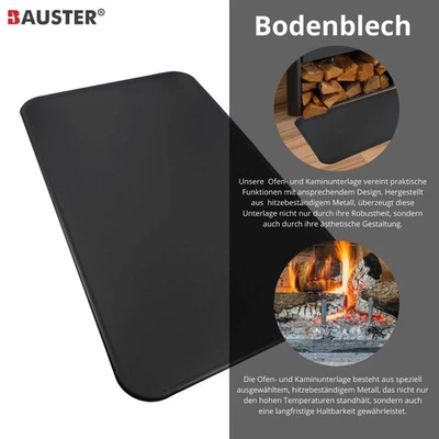 BAUSTER Ofenblech Bodenblech 80x49 cm Kaminplatte Kaminofen Schmutzblech Bodenplatte