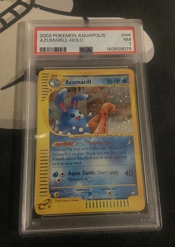 2003 POKEMON AQUAPOLIS #H4 AZUMARILL  HOLO PSA 7 New Cert