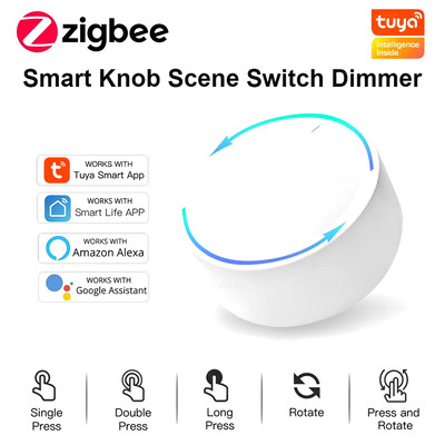 New Smart Knob Switch DIY Wireless Scene Button Rotatable Dimmer Switch Home App