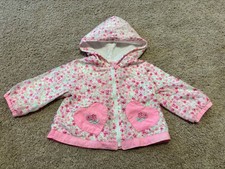 kids baby girls 12 months rain jacket with pink flower