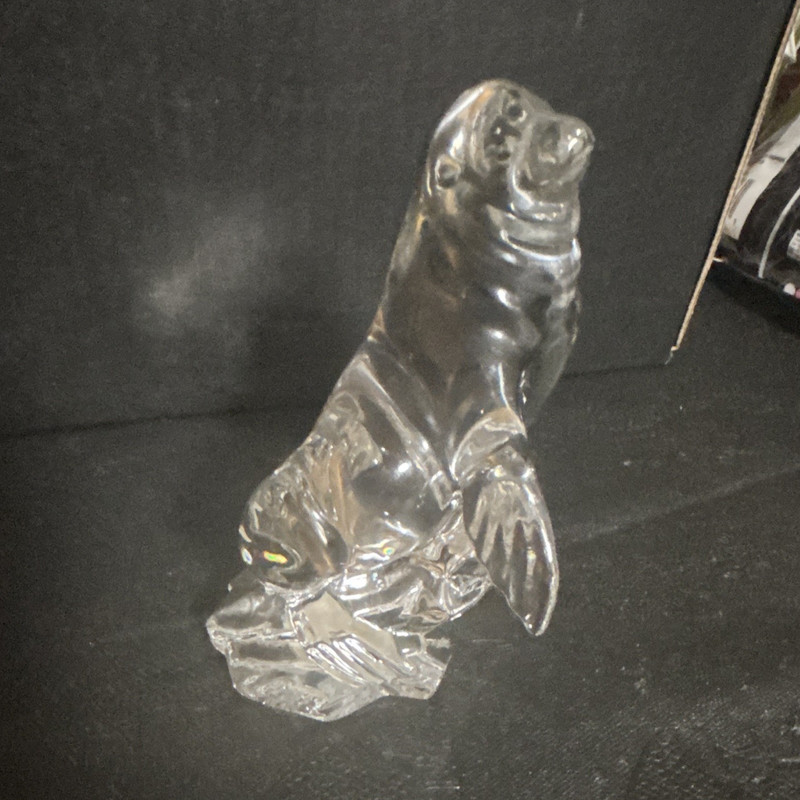 Princess House Sea Lion Figurine Glass Animal Figurine Sea Lion Statue Sculpture