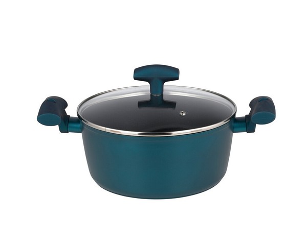Kochtopf Suppentopf Topf Fleischtopf Mit Deckel 24Cm Petrol-image