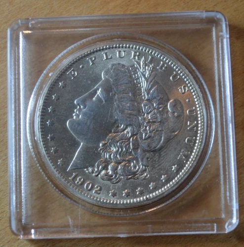 1902-O $1 Morgan dollar - AU weaker obverse strike, bright white eye appeal