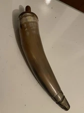 Muzzle-Loaders Authentic Black Powder Horn, Missing Leather Strap And Closer