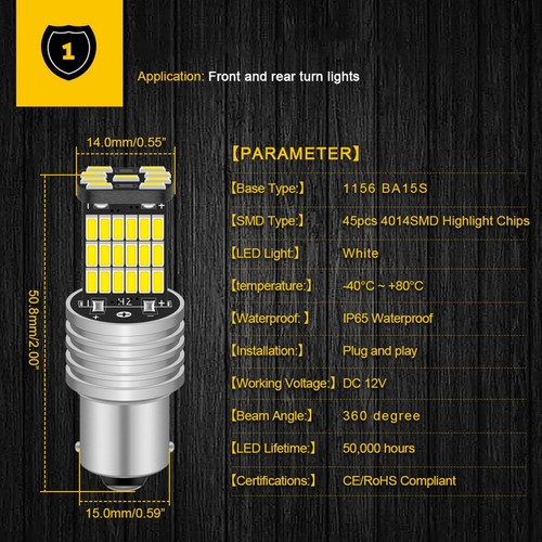 LED Light LED Light Waterproof 000 Hours 12V DC 2pcs 6500K Xenon White - Picture 3 of 12