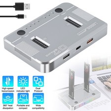 NVMe M.2 Duplicator, M.2 SSD Cloner Dual-Bay Offline Clone, USB C to NVMe/SATA
