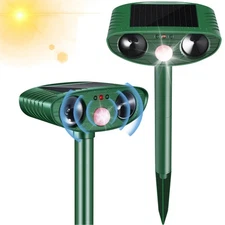 2 Pack Solar Animal Repeller Outdoor, Cat Deterrent with Ultrasonic & Flashin...