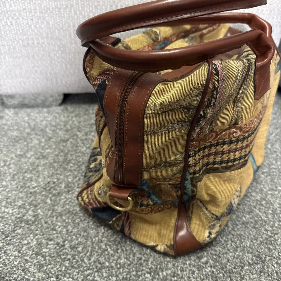 Italian Firenze Dog Pattern Carpet Bag Tapestry Bag, Weekend Travel Holiday Bag - Image 2 of 4