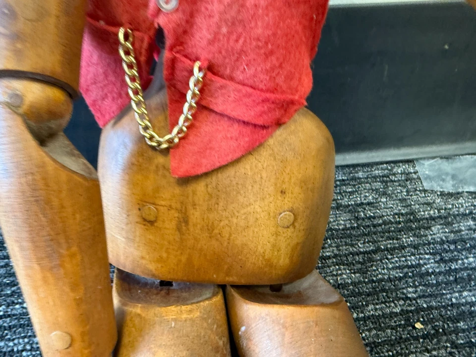 LRG Antique Male Artist Lay Figure Wooden Articulated Mannequin Doll 19th C 32” - Image 4 of 4