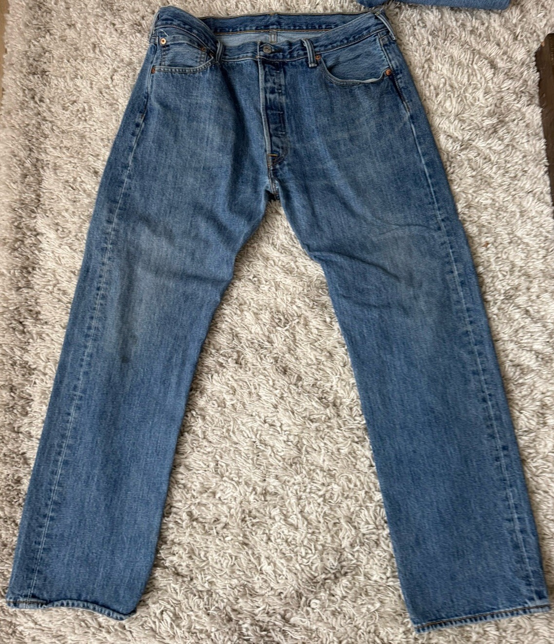 Lot Of 2 Levis 501 Button Fly Straight Leg Denim Blue Jeans Men Size 36X30 Vtg thumbnail 5