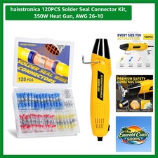 Professional 120PCS Solder Seal Connector Kit for AWG 10-26 with Mini Heat Gun