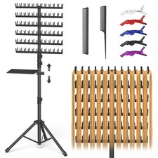 Hemndic Braiding Hair Rack with Tray, 2-sided 144 Pegs, Heavy Medium, Black