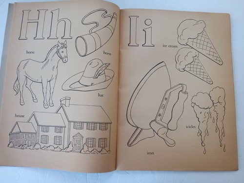 Vintage 1952 WHITMAN Coloring Book It's Fun To Color ABC Childrens Alphabet - Picture 10 of 24