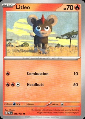 Litleo 015/131 Common Prismatic Evolutions Pokemon Near Mint