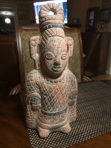 Maya Pre-Columbian Statue Figurine Sculpture In Terracotta