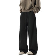 Men's Baggy Sweatpants Elastic Waist Drawstring Wide Leg Lounge Track Pants C...