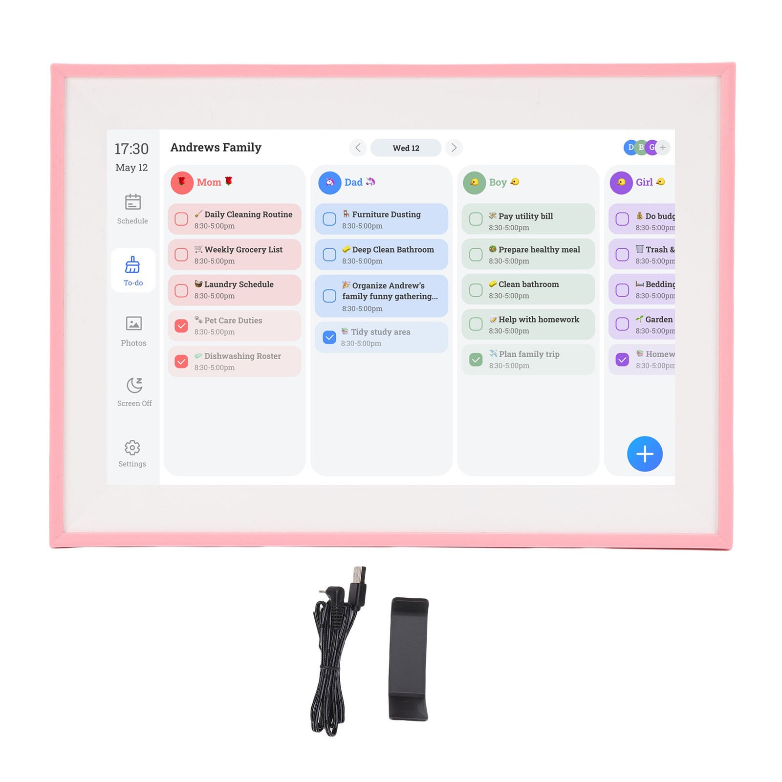 Smart Digital Calendar 10.1in HD Touchscreen Family Planner with Chore Chart HOT