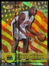 1999-00 Topps Finest GOLD Refractor Vin Baker 73/100 NM 233 USA Gold Medal Bucks