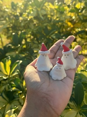 Handmade Ghost Christmas Figure - Desk Dweller - Paper Weight - Spooky Decor