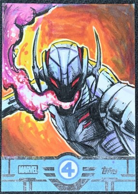 2026 Topps Finest Fantastic Four ULTRON Original Sketch 1/1 Daniel Farruggia TK