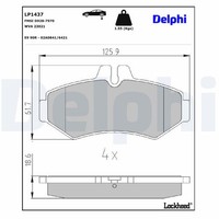 Bremsbelagsatz Scheibenbremse Delphi LP1437 FüR 2DD 46 28 35 LT 2DA 2DH W463 VW