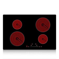 24in Built-in Electric Cooktop Radiant Ceramic Cooktop 4 Burners 220V 6000W