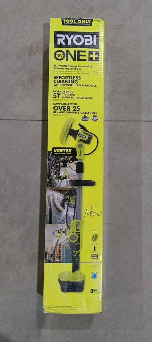 Ryobi ONE+ 18V Vortex Soap Dispensing Telescoping Scrubber PCL1701B (Tool Only)